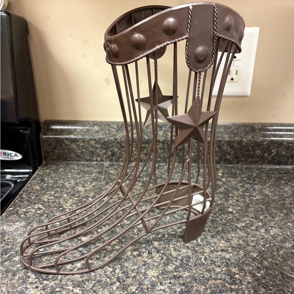 Cowboy boot metal home decor